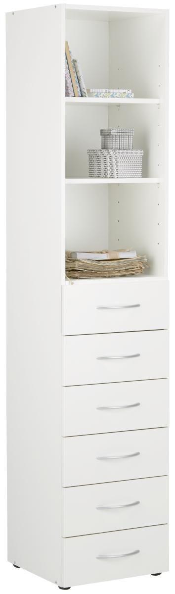 Večnamenska Omara Mrk, Bela - bela/barve aluminija, Konvencionalno, umetna masa/leseni material (40/185/40cm) - Mömax