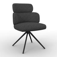 Karosszék Forgatható Karo - fekete, Modern, textil/fém (58/88/65cm) - Bessagi Home