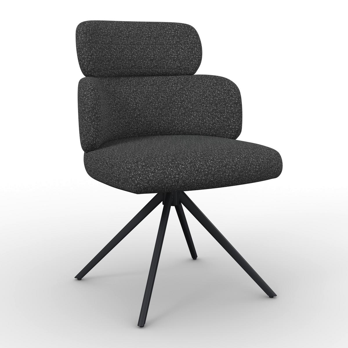 Karosszék Forgatható Karo - fekete, Modern, textil/fém (58/88/65cm) - Bessagi Home