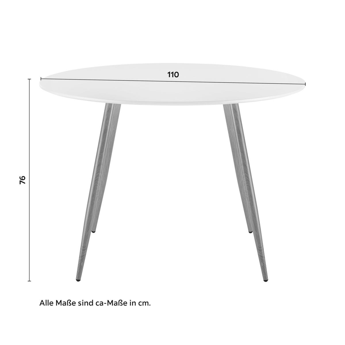 STÓŁ DO JADALNI JOHN - kolor dębowy/biały, Modern, metal/drewno (110/76cm) - Bessagi Home