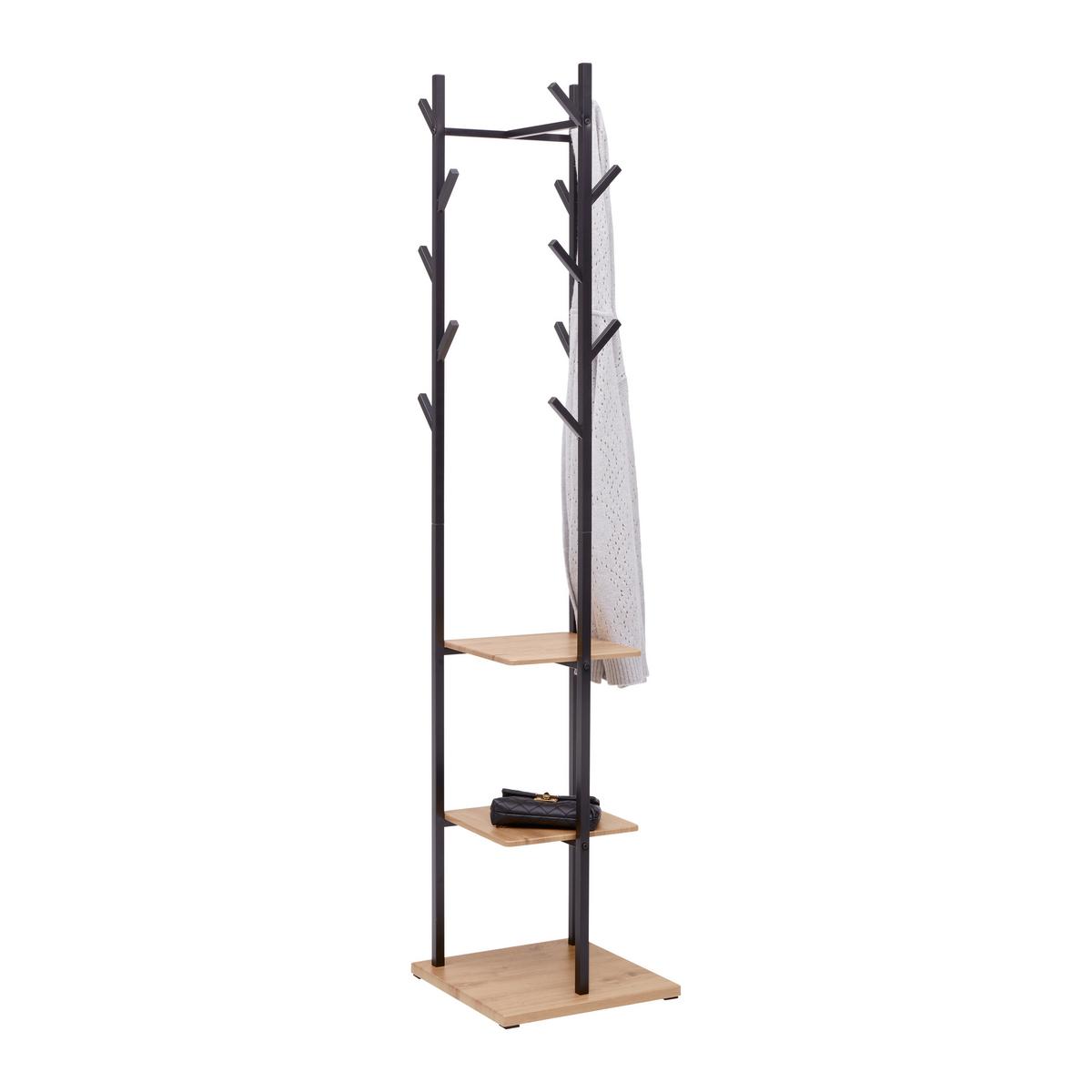 Garderobenständer Lugo Schwarz - Schwarz, MODERN, Holzwerkstoff/Metall (40/182/40cm) - Mömax