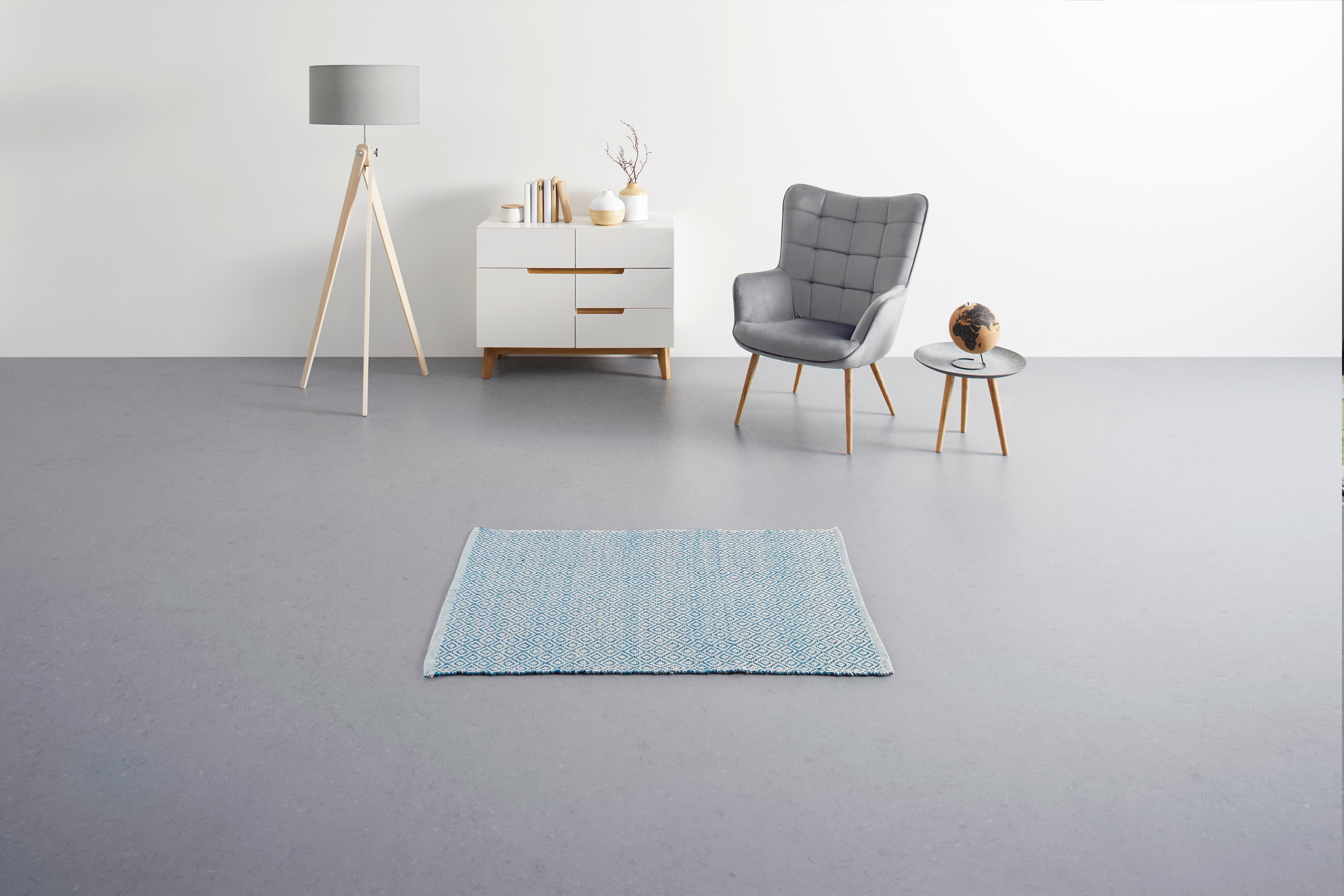 HANDVÄVD MATTA CAROLA 1 - blå, Basics, textil (60/120cm) - Mömax