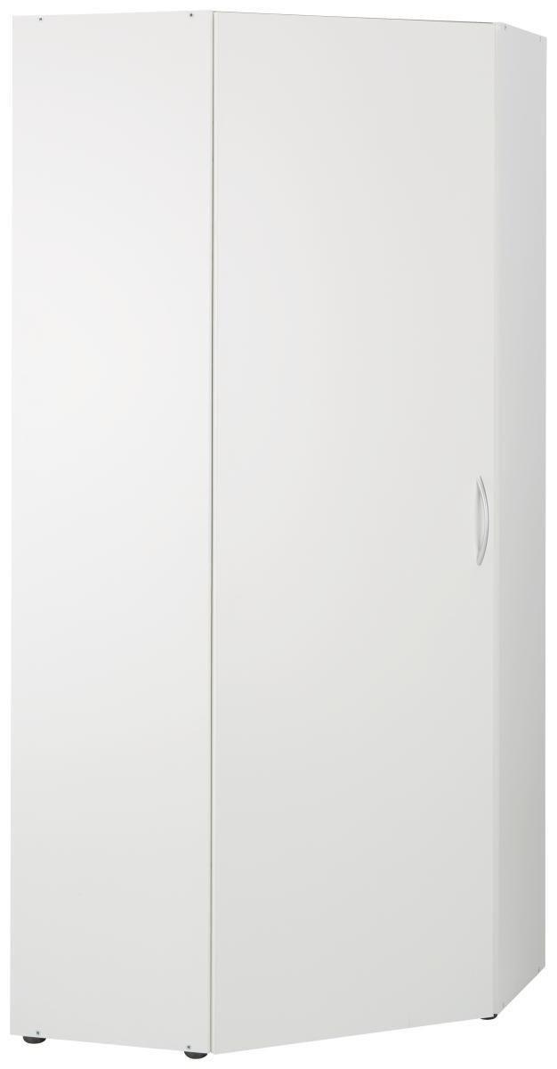 Kotna Omara Mrk, Bela - bela/barve aluminija, Konvencionalno, umetna masa/leseni material (80/185/80cm) - Mömax