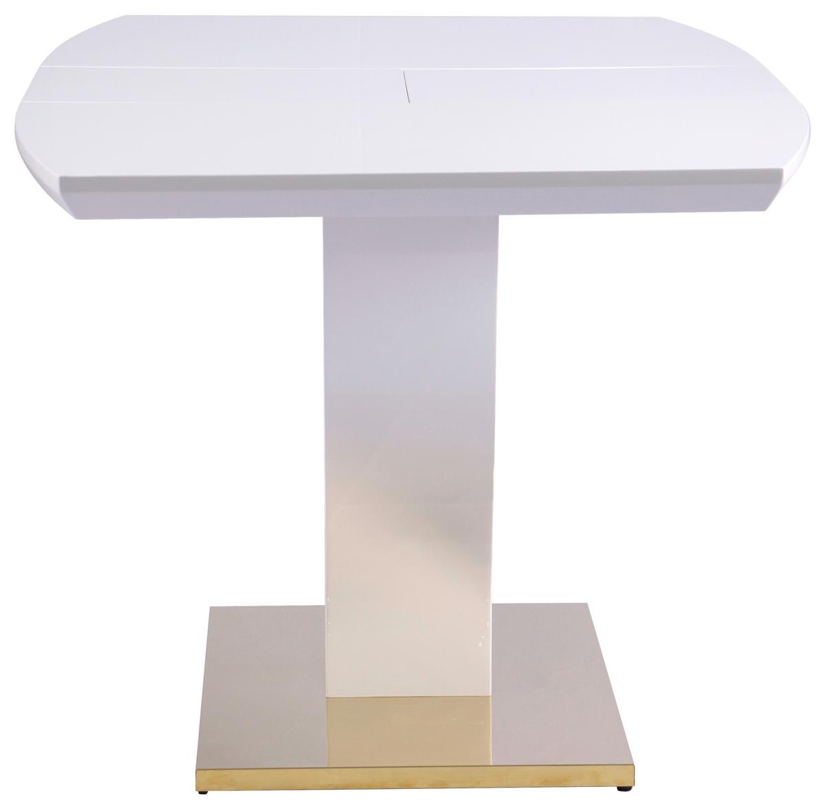 Jedilna Miza Jade Az, Bela, 140-180x90 - zlate barve/bela, Konvencionalno, kovina/leseni material (140-180/76/90cm) - MID.YOU