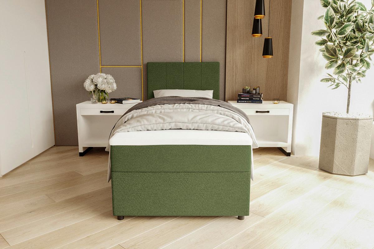 Boxbett Odin Dunkelgrün ca. 120x200cm - Dunkelgrün/Schwarz, KONVENTIONELL, Kunststoff/Textil (120/200cm) - Based