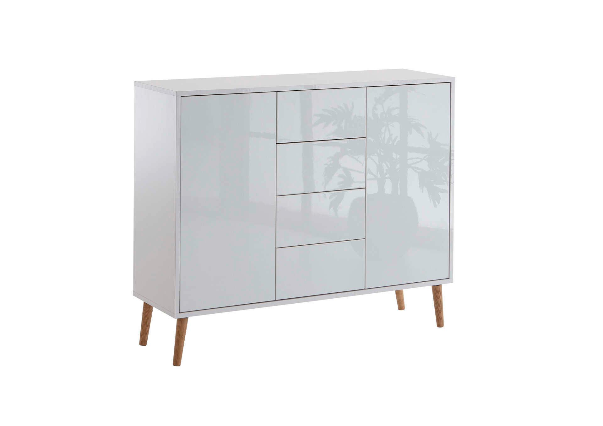 Kommode Mailand Typ 11 Weiß - Weiß Hochglanz/Weiß, MODERN, Holz/Holzwerkstoff (105,5/86/33cm) - MID.YOU