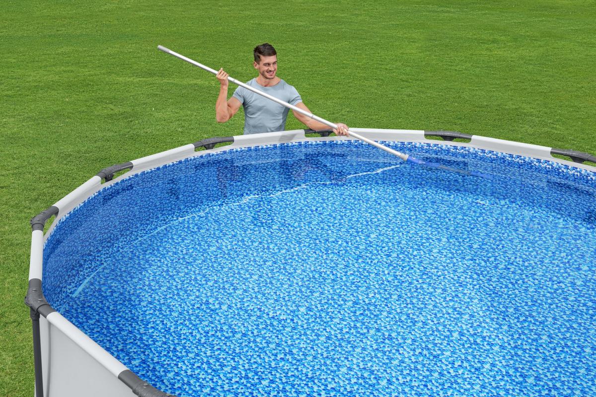 ODKURZACZ DO BASENU AQUA SURGE - kolor srebrny/niebieski, Basics, tworzywo sztuczne/metal (264/9,6/16,8cm) - Bestway