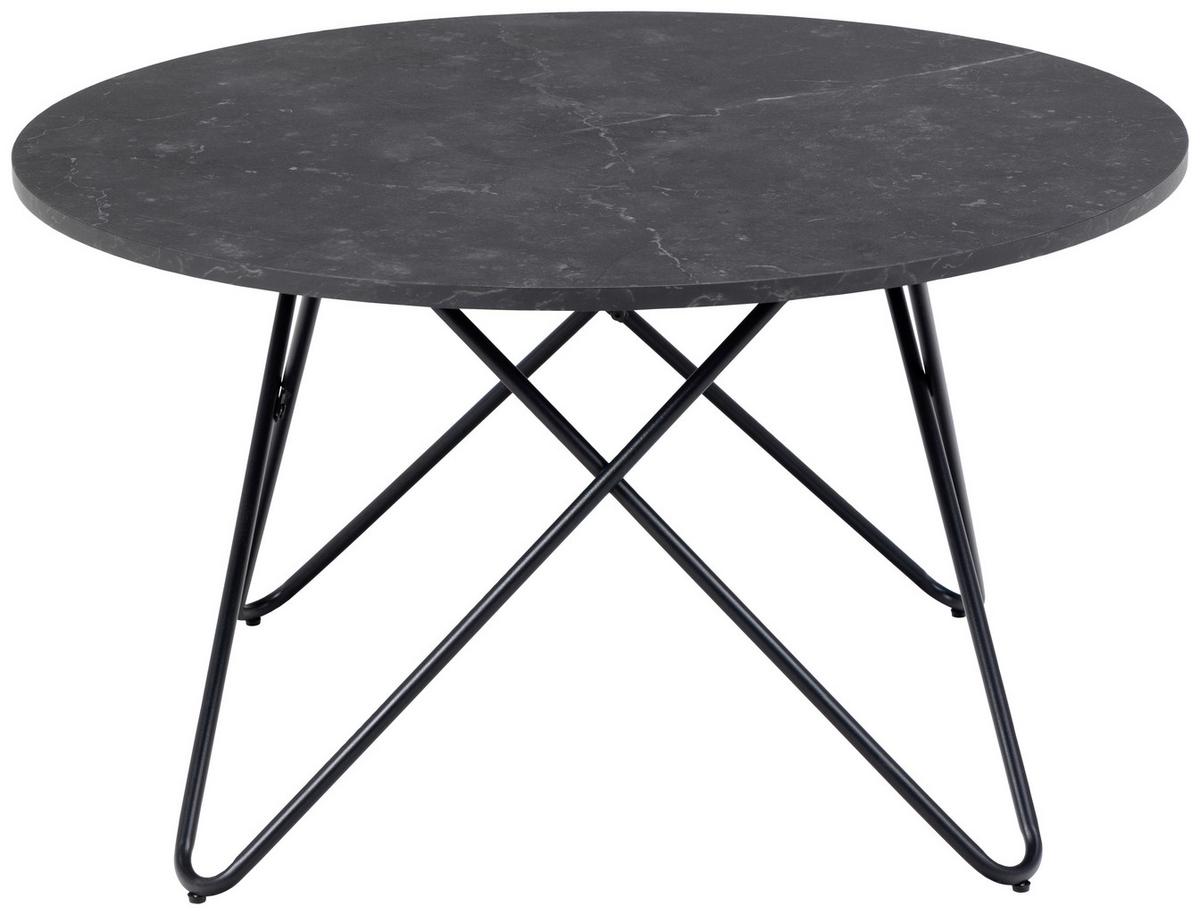 Măsuță de cafea WYRE - negru, Trend, metal/material pe bază de lemn (80/45cm) - Modern Living