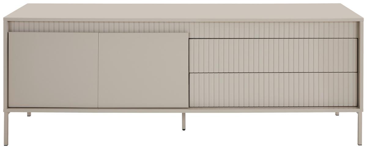 KOMODA NISKA SELINA - kaszmir, Design, materiał drewnopochodny/metal (160/57/40cm) - Xora