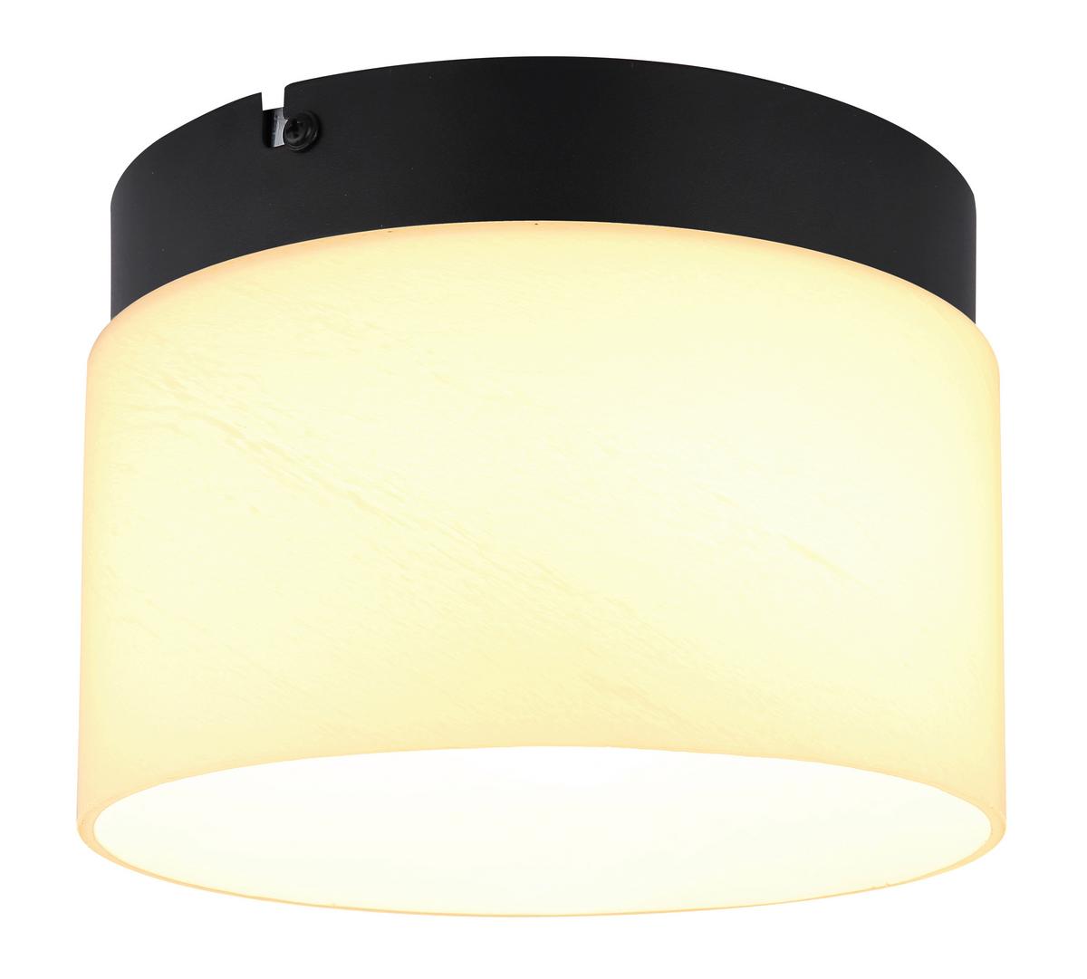 LED-DECKENLEUCHTE 16052D TRENTON - Weiss/Schwarz, Design, Glas/Metall (20/14cm) - Globo