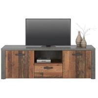Tv Komoda Magara - tamno smeđa/siva, Konvencionalno, drvni materijal/metal (181/61/41cm) - Zandiara