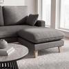 HOEKSOFA ILLA - Beukenhoutkleuren/Donkergrijs, Modern, Hout/Textiel (154/155cm) - Bessagi Home