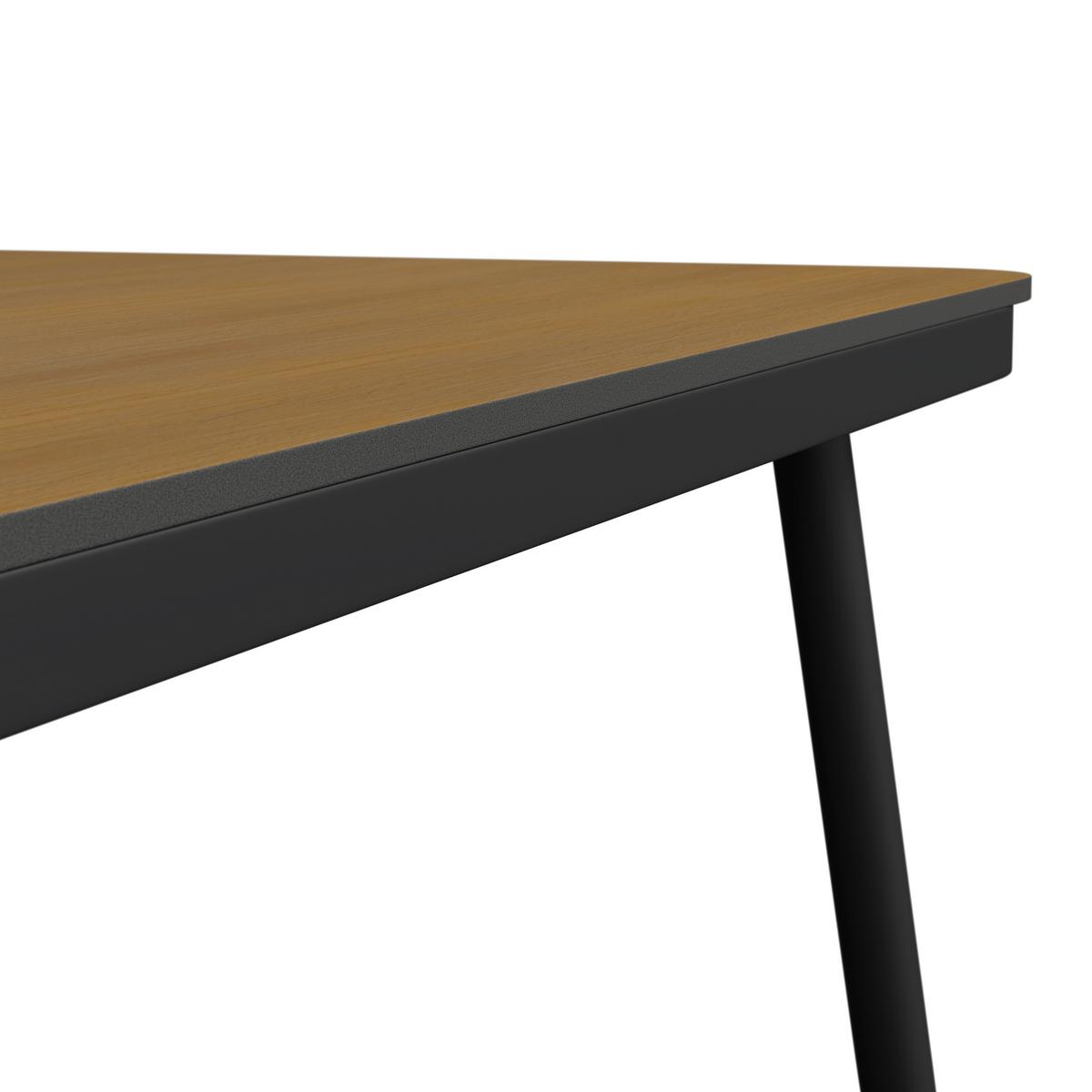 Jedilna Lounge Garnitura Camea, Temno Siva, 3-Delno - temno siva/barve hrasta, Moderno, kovina/umetna masa - Bessagi Garden