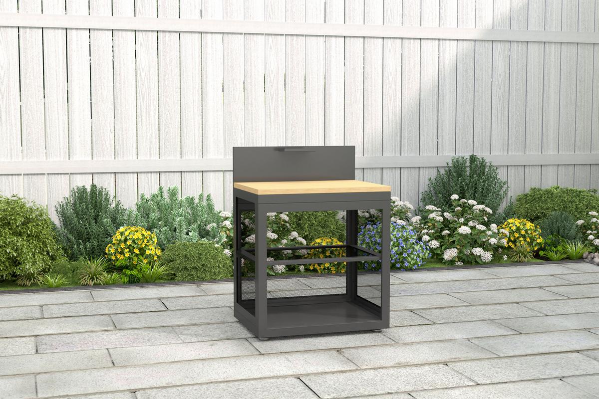 Outdoorküchenunterschank Origin Anthrazit - Anthrazit, Basics, Metall (80/110/60cm) - Gardenson
