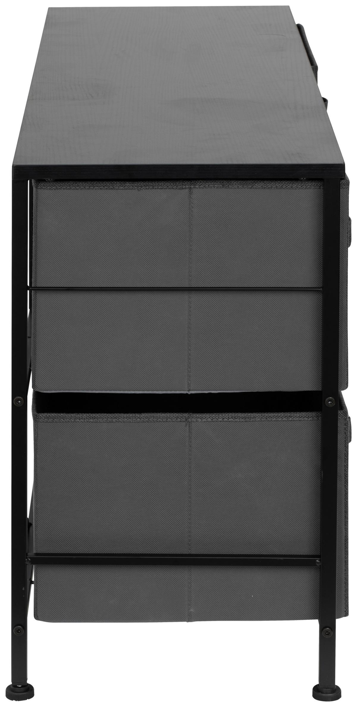 KOMODA KRETA - ciemnoszary/czarny, Modern, materiał drewnopochodny/metal (99/55/30cm) - PBJ