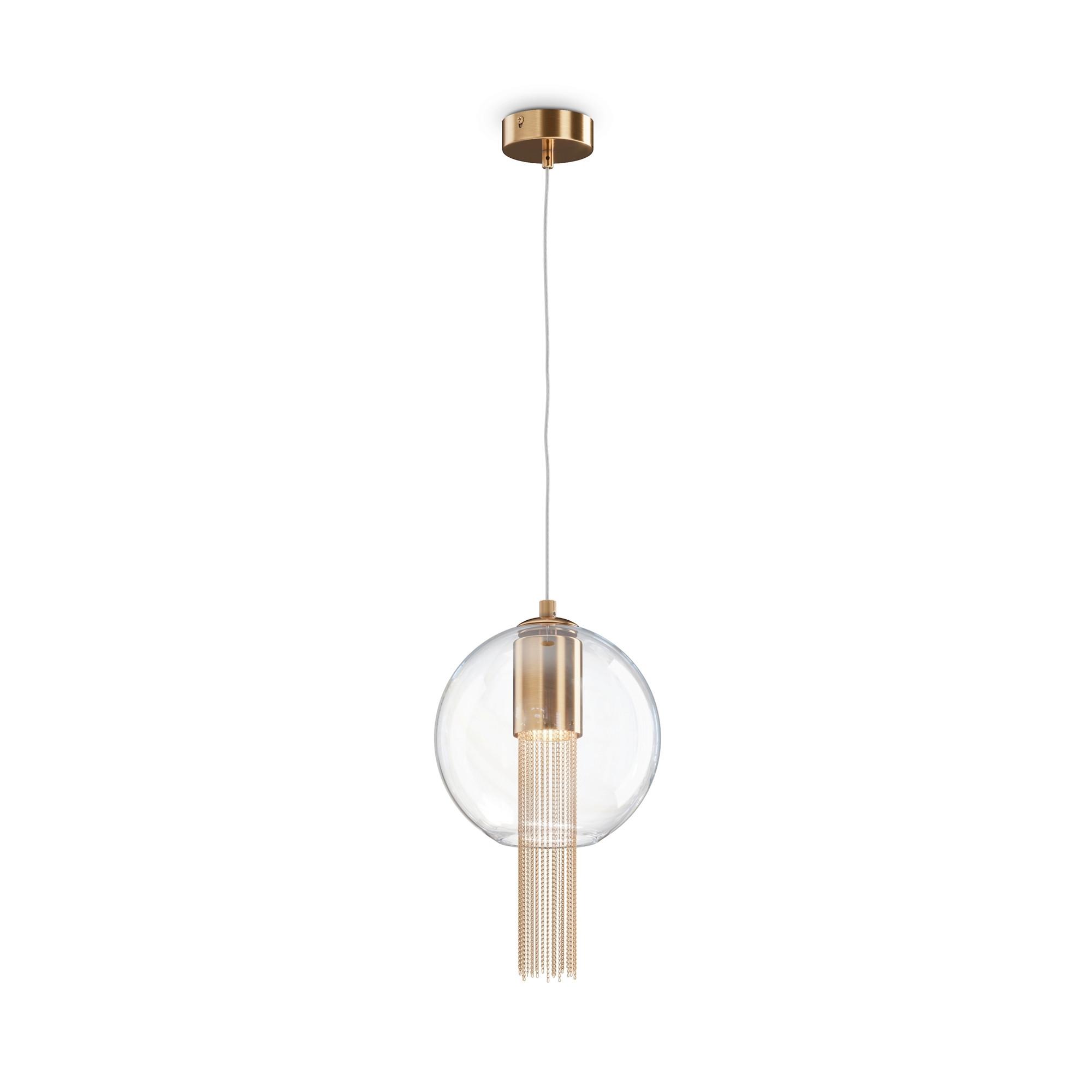 Pendelleuchte Flusso Bronzefarben max. 12 Watt - Transparent/Bronzefarben, Trend, Glas/Metall (20/37cm) - MAYTONI