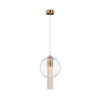 Pendelleuchte Flusso Bronzefarben max. 12 Watt - Transparent/Bronzefarben, Trend, Glas/Metall (20/37cm) - MAYTONI