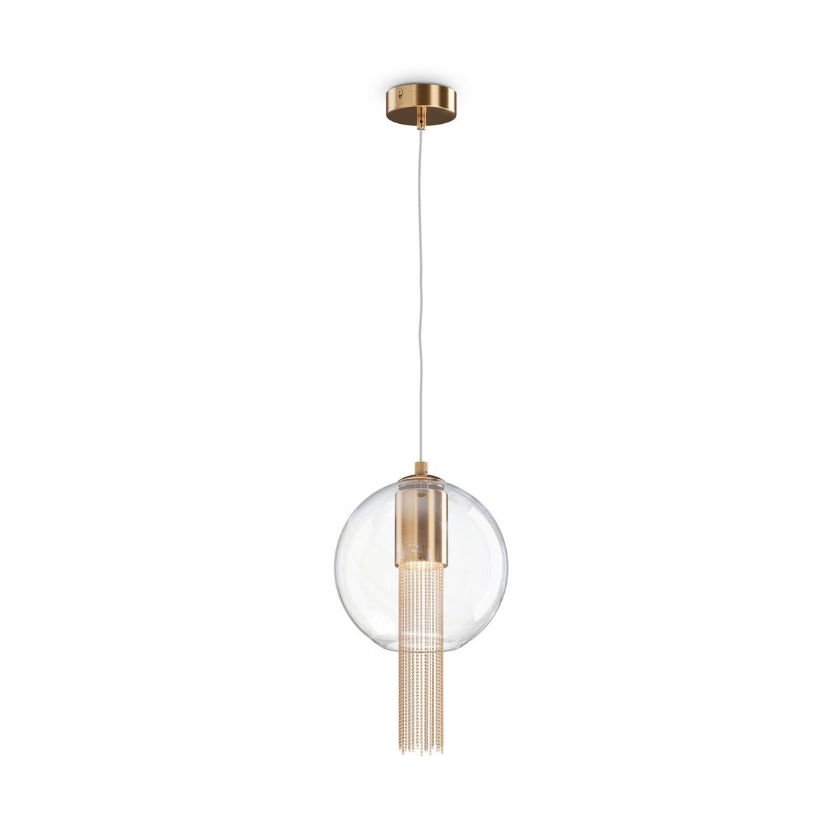 Pendelleuchte Flusso Bronzefarben max. 12 Watt - Transparent/Bronzefarben, Trend, Glas/Metall (20/37cm) - MAYTONI