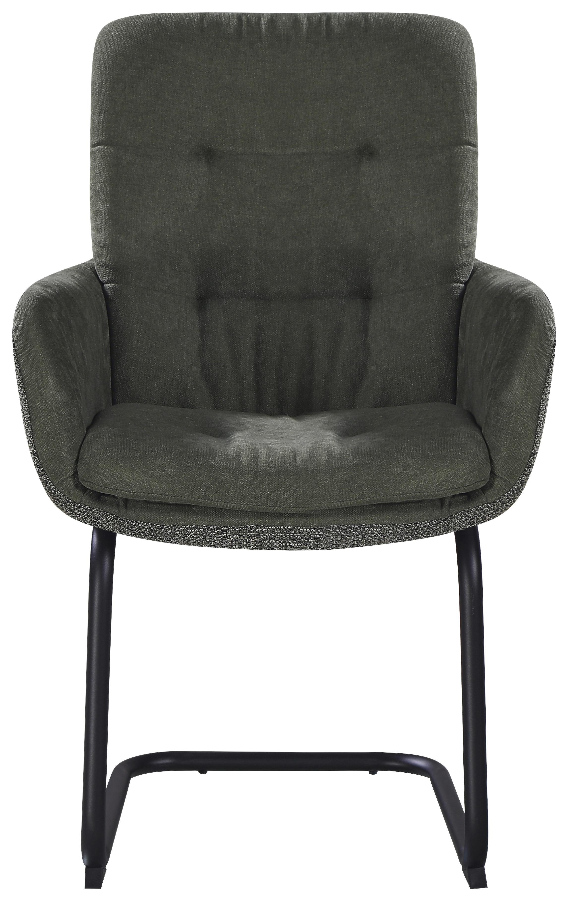Armlehnstuhl Nova Grün/Schwarz - Schwarz/Grün, MODERN, Textil/Metall (61/91/65cm) - Premium Living