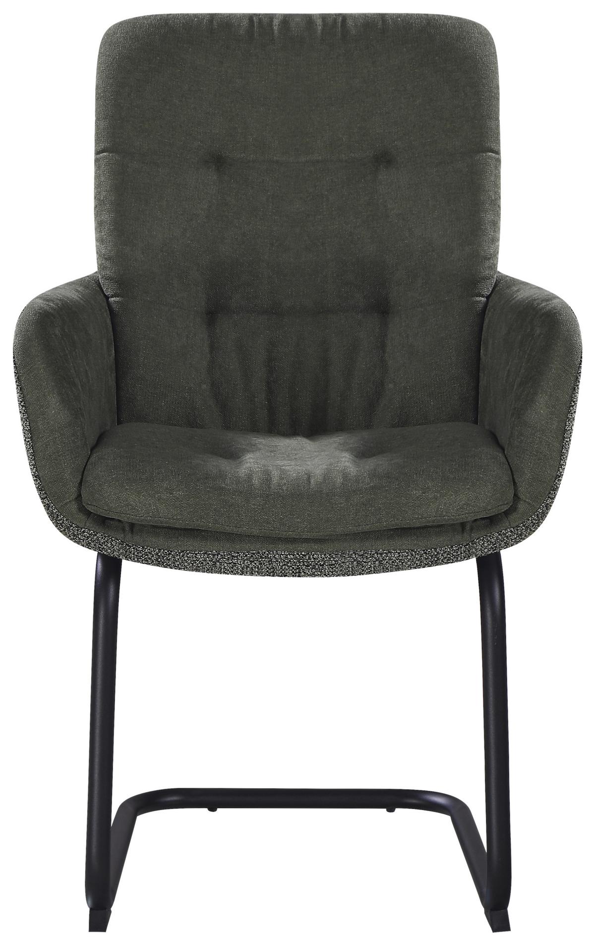 Armlehnstuhl Nova Grün/Schwarz - Schwarz/Grün, MODERN, Textil/Metall (61/91/65cm) - Premium Living