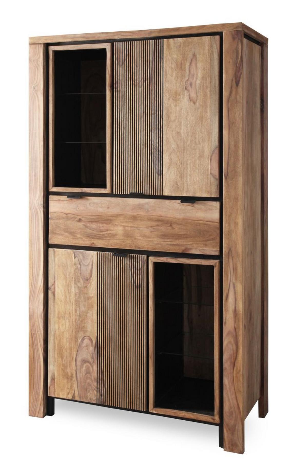 WITRYNA BANDUNG - kolor naturalny/czarny, Modern, metal/drewno (100/180/40cm) - Livetastic