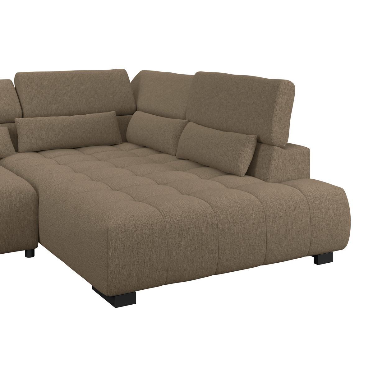 Kutna Garnitura Matera - smeđa/crna, Trend, tekstil/drvo (311/226cm)