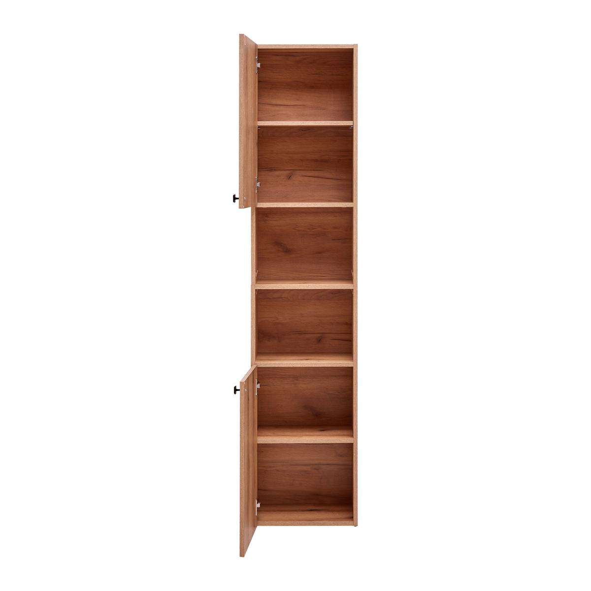 Hochschrank Purebliss Eichefarben - Eichefarben/Schwarz, MODERN, Holzwerkstoff/Metall (40/186/31cm) - Mömax
