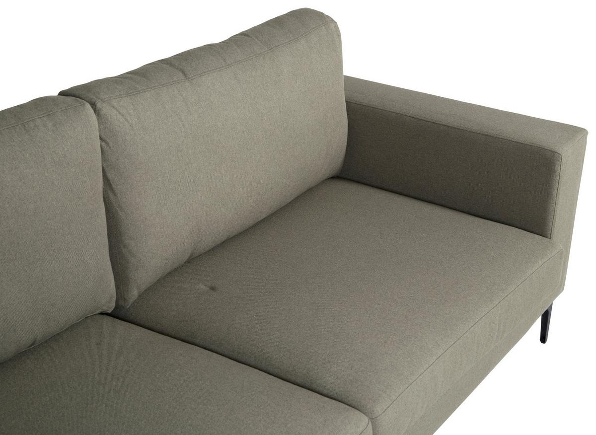 2-SITZER-SOFA BOLERO - Schwarz/Olivgrün, Design, Kunststoff/Textil (215/84/88cm) - Livetastic