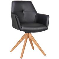 KRZESŁO Z PODŁOKIETNIKAMI MEDUSA -EXKLUSIV- - kolor dębowy/kolor naturalny, Konventionell, skóra/drewno (59,5/87,5/63cm) - Novel