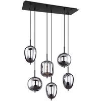 Hängeleuchte Jeanette max. 40 Watt - Schwarz, MODERN, Glas/Metall (80/34/120cm) - Premium Living
