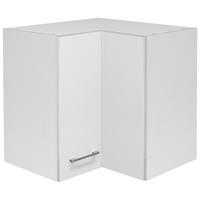 Eckoberschrank Weiß - Edelstahlfarben/Weiß, MODERN, Holzwerkstoff/Metall (60/54/60cm) - FlexWell