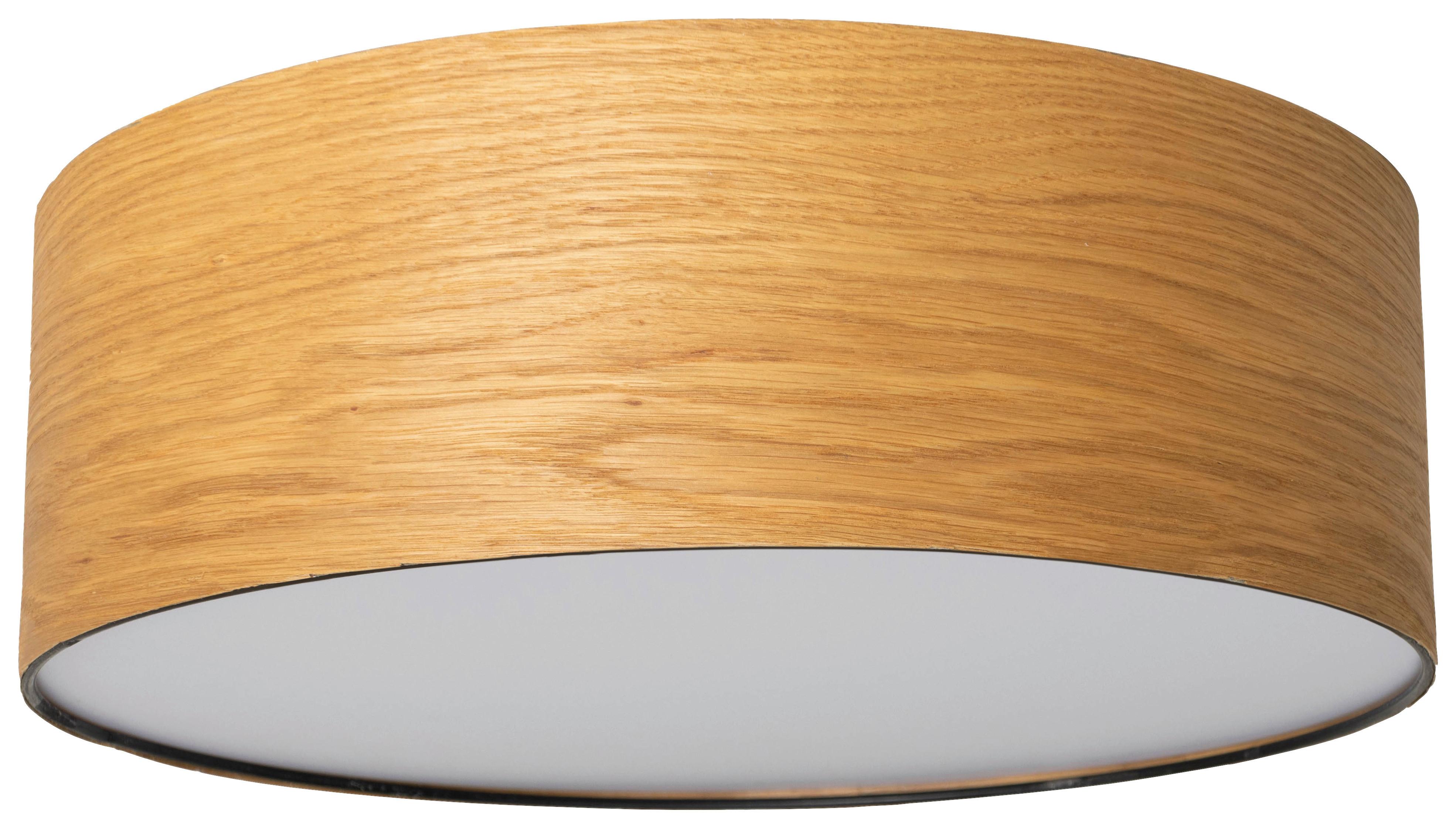 Deckenleuchte Bulgi in Naturfarben max. 25 Watt - Eichefarben, Konventionell, Holz/Kunststoff (37/14cm) - Modern Living