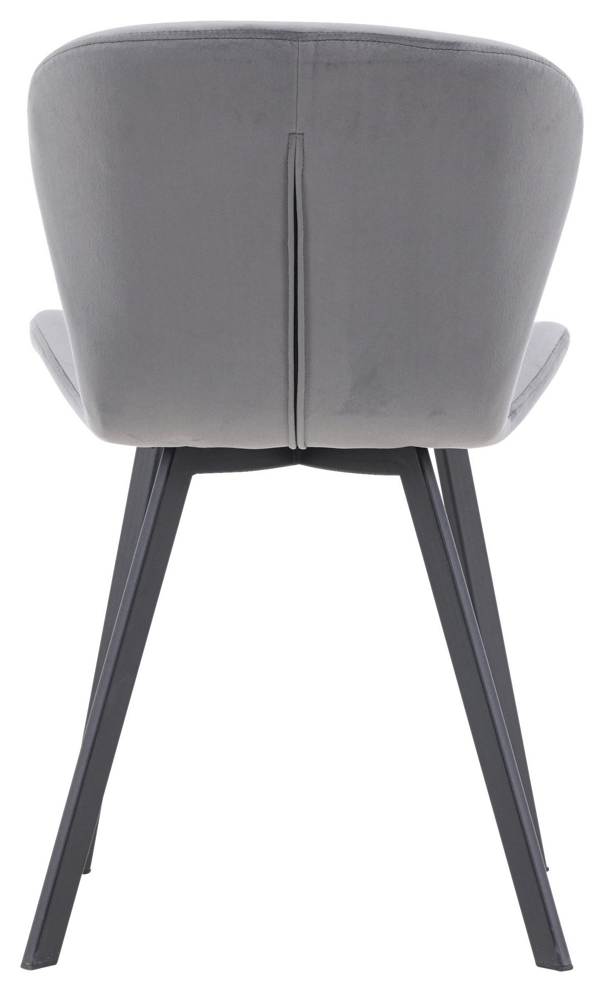 STUHL-SET LILJA - Schwarz/Grau, Design, Textil/Metall (48/80/50cm) - Livetastic