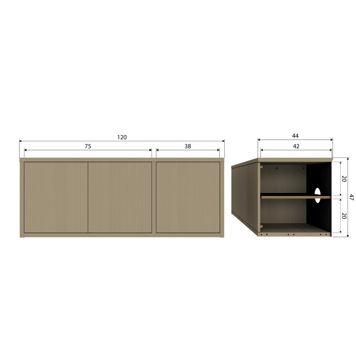 Lowboard Turner Schlammfarben B: 120cm - Schlammfarben, Design, Holz/Holzwerkstoff (120/47/44cm) - Livetastic