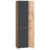 Hochschrank "Varese" in grau/wotaneiche - Eiche Wotan/Grau, MODERN, Holzwerkstoff (65/180/35cm) - Held
