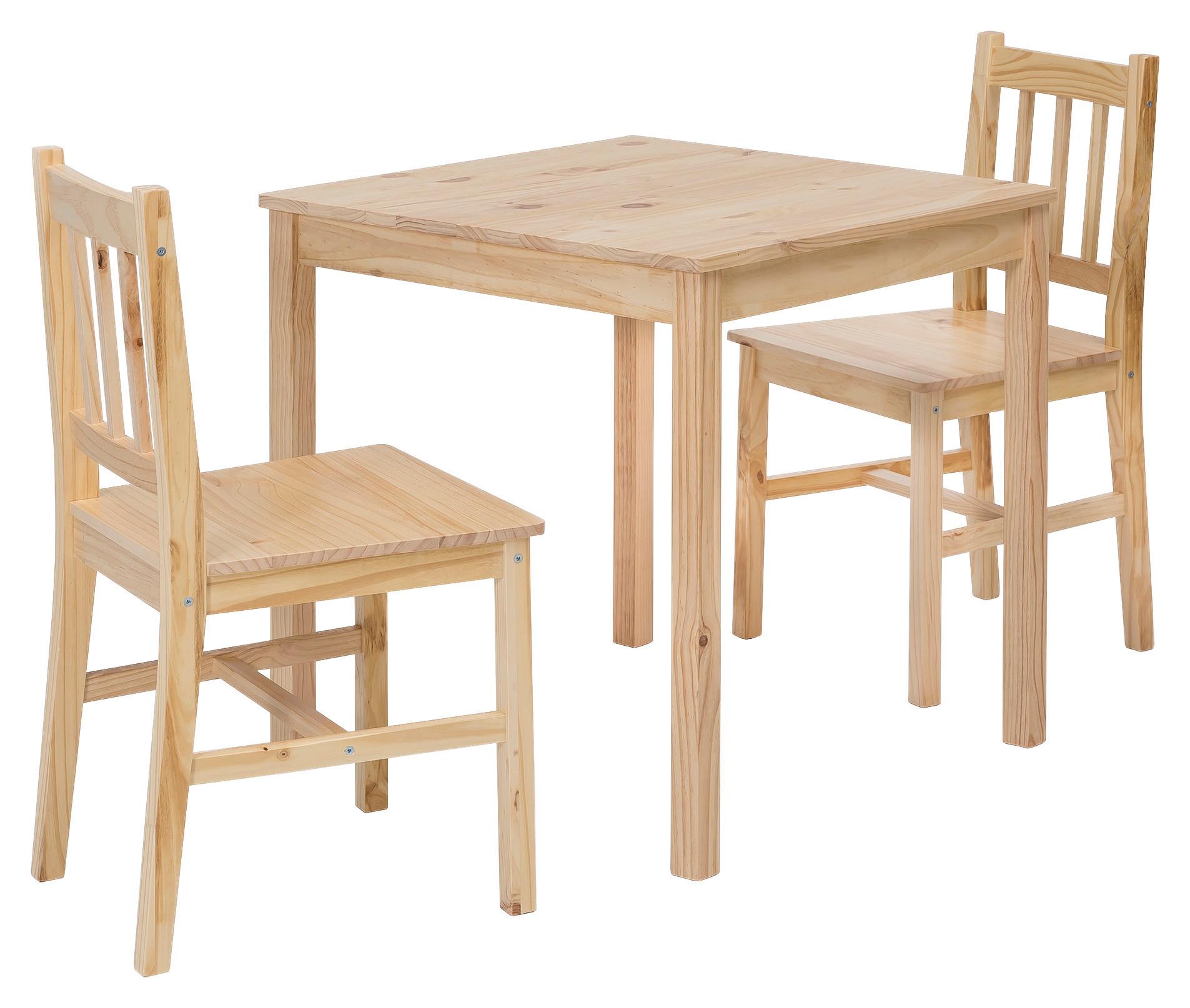 Tischgruppe "WL5.263" inkl. Stühle, aus Kiefer - Kieferfarben, Basics, Holz - MID.YOU