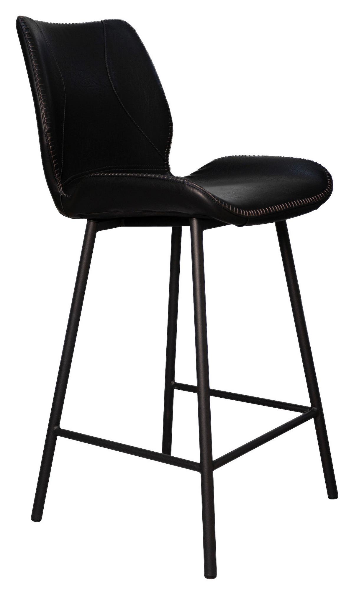 Barhocker-Set Barron 2er-Set ca. 47x99 cm Schwarz - Schwarz, KONVENTIONELL, Kunststoff/Textil (47/99/55cm) - MID.YOU