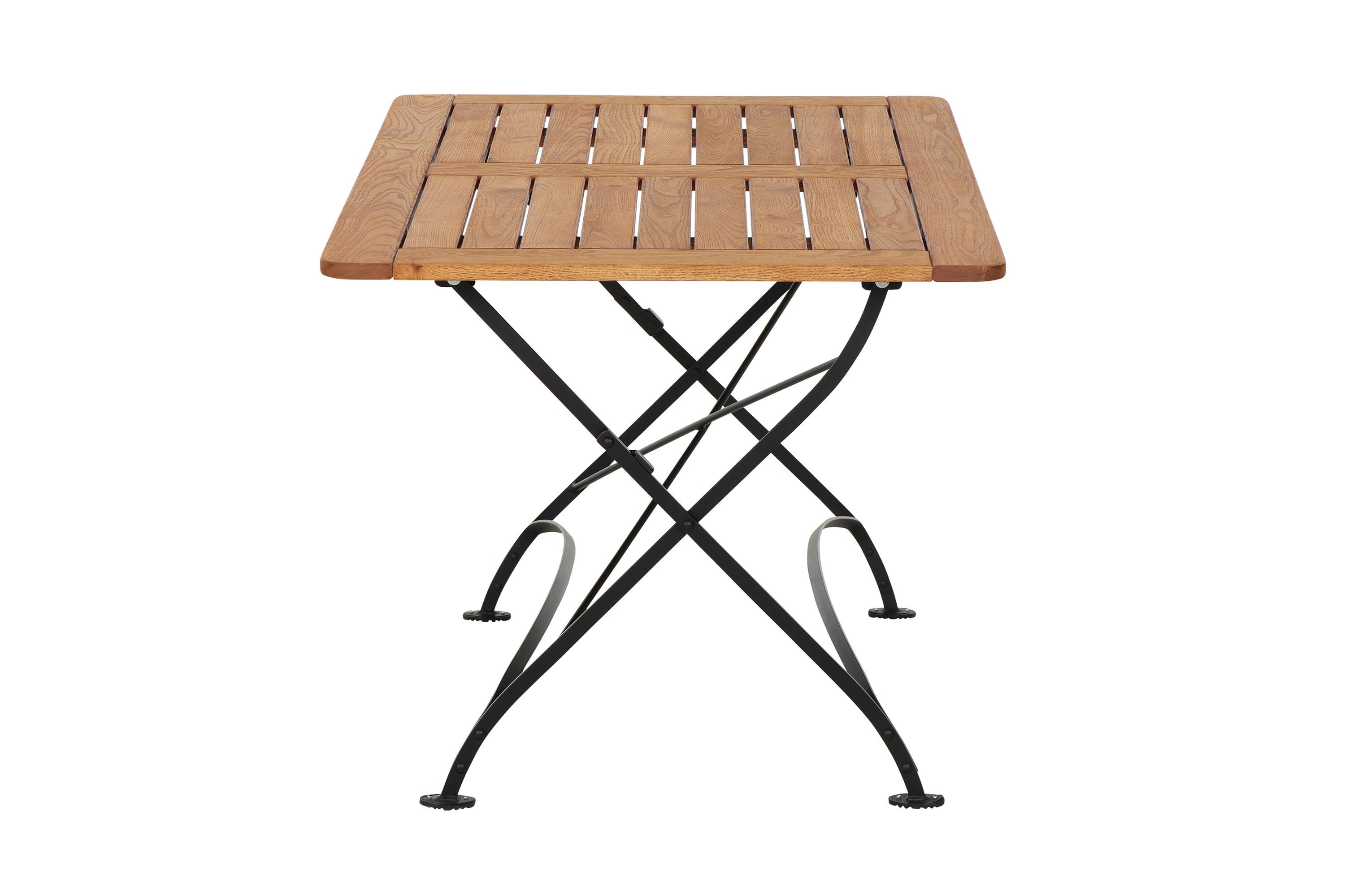 Siena Garden Gartenklapptisch ca.120x80x78cm Robinie - Robinienfarben/Schwarz, KONVENTIONELL, Holz/Metall (120/80/78cm) - Siena Garden