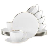 Kavni Servis Valencia, 18-Delni - zlate barve/bela, Design, keramika - Creatable