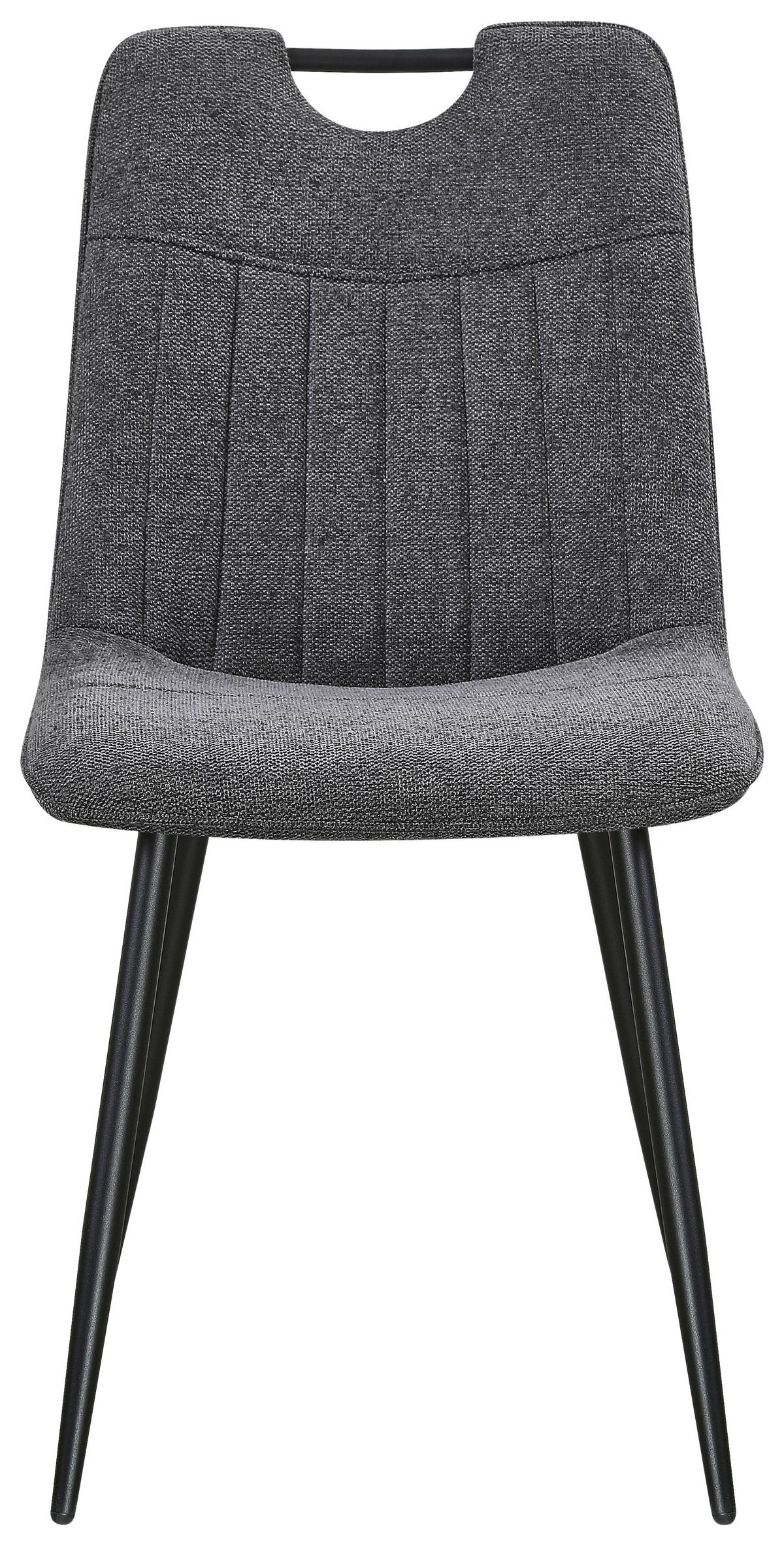 Stol Nils, Siva - siva/črna, Moderno, kovina/tekstil (45/86/60cm)