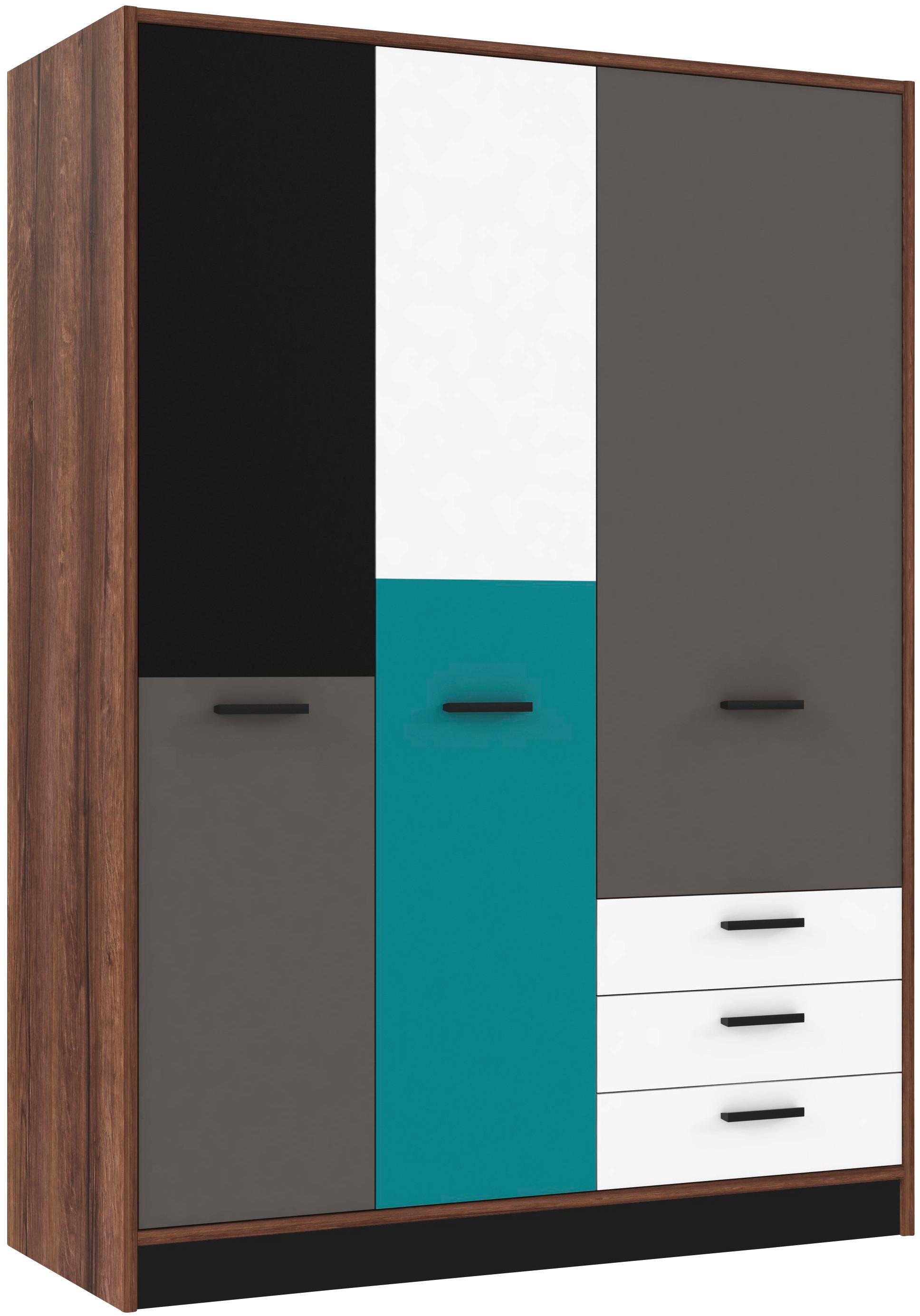 Omara Za Oblačila Raven, Večbarvno - siva/črna, Design, kovina/umetna masa (144/200/60cm) - Carryhome