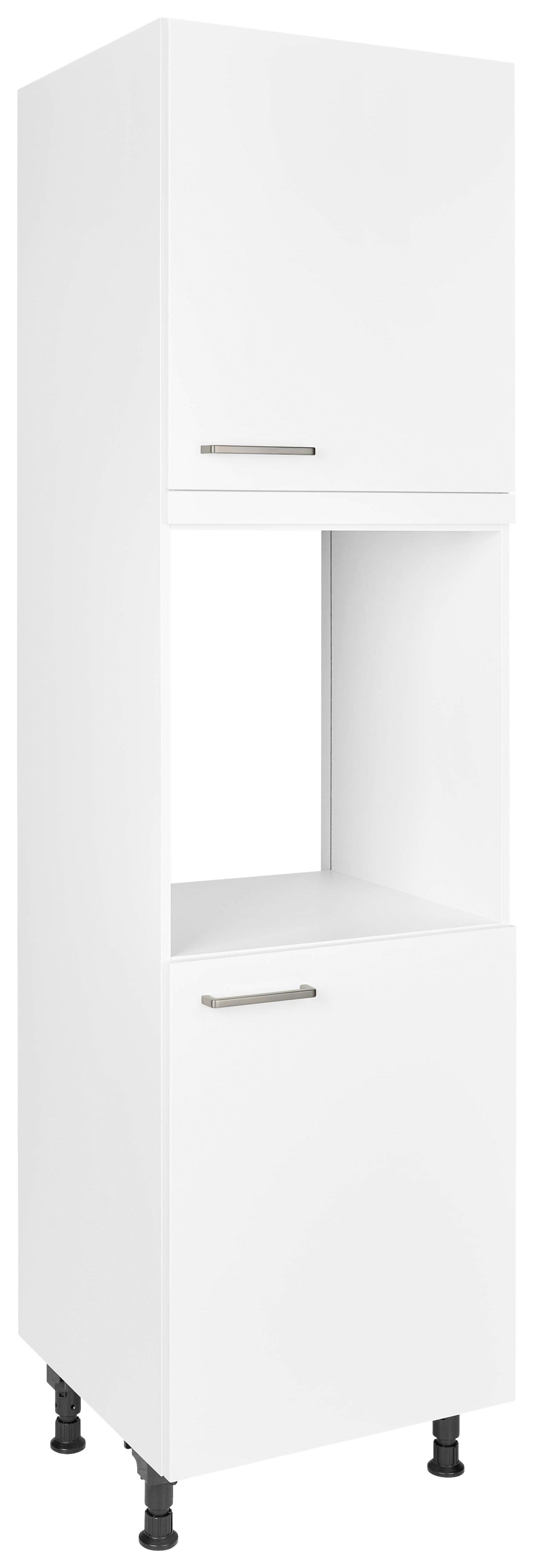 Geräteumbauschrank Touch Weiß - Edelstahlfarben/Weiß, MODERN, Holzwerkstoff/Metall (60/216,6/58cm) - Nobilia