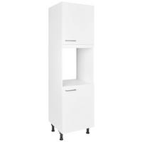 Geräteumbauschrank Touch Weiß - Edelstahlfarben/Weiß, MODERN, Holzwerkstoff/Metall (60/216,6/58cm) - Nobilia