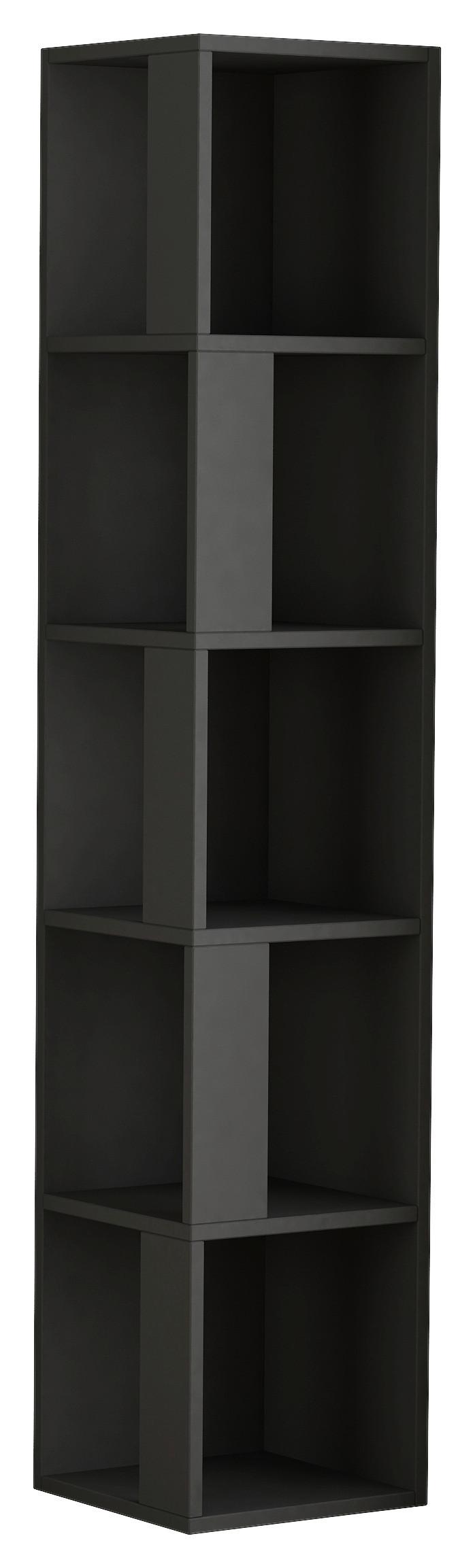 Eckregal PIANO Anthrazit ca. 32x159x32 cm - Anthrazit, Design, Holzwerkstoff (32/159/32cm) - Livetastic