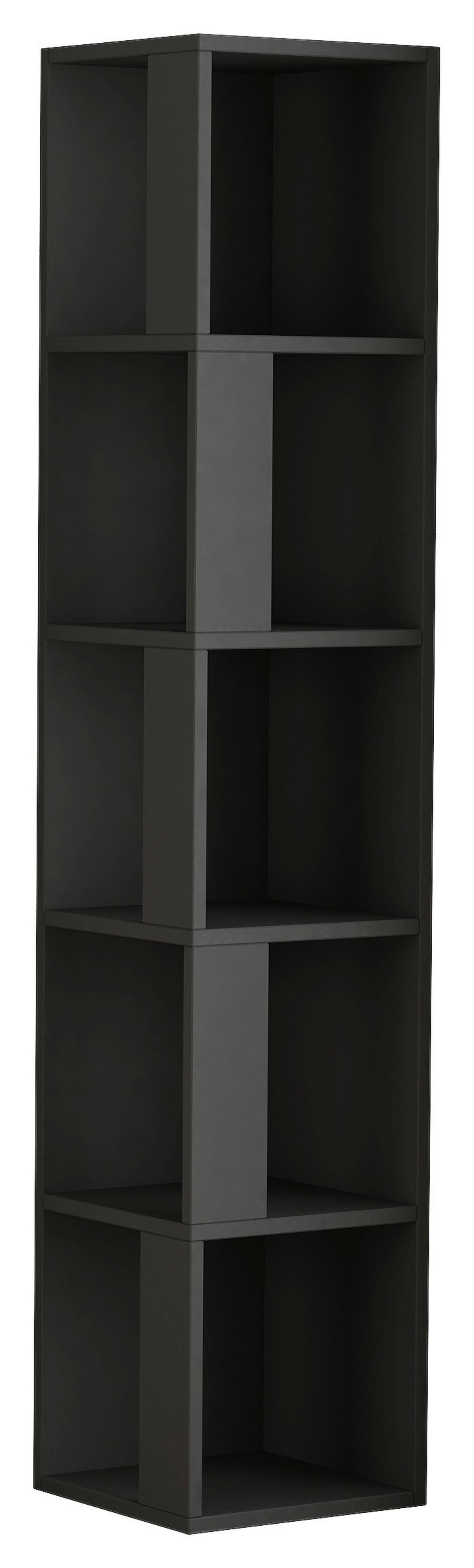 Eckregal PIANO Anthrazit ca. 32x159x32 cm - Anthrazit, Design, Holzwerkstoff (32/159/32cm) - Livetastic