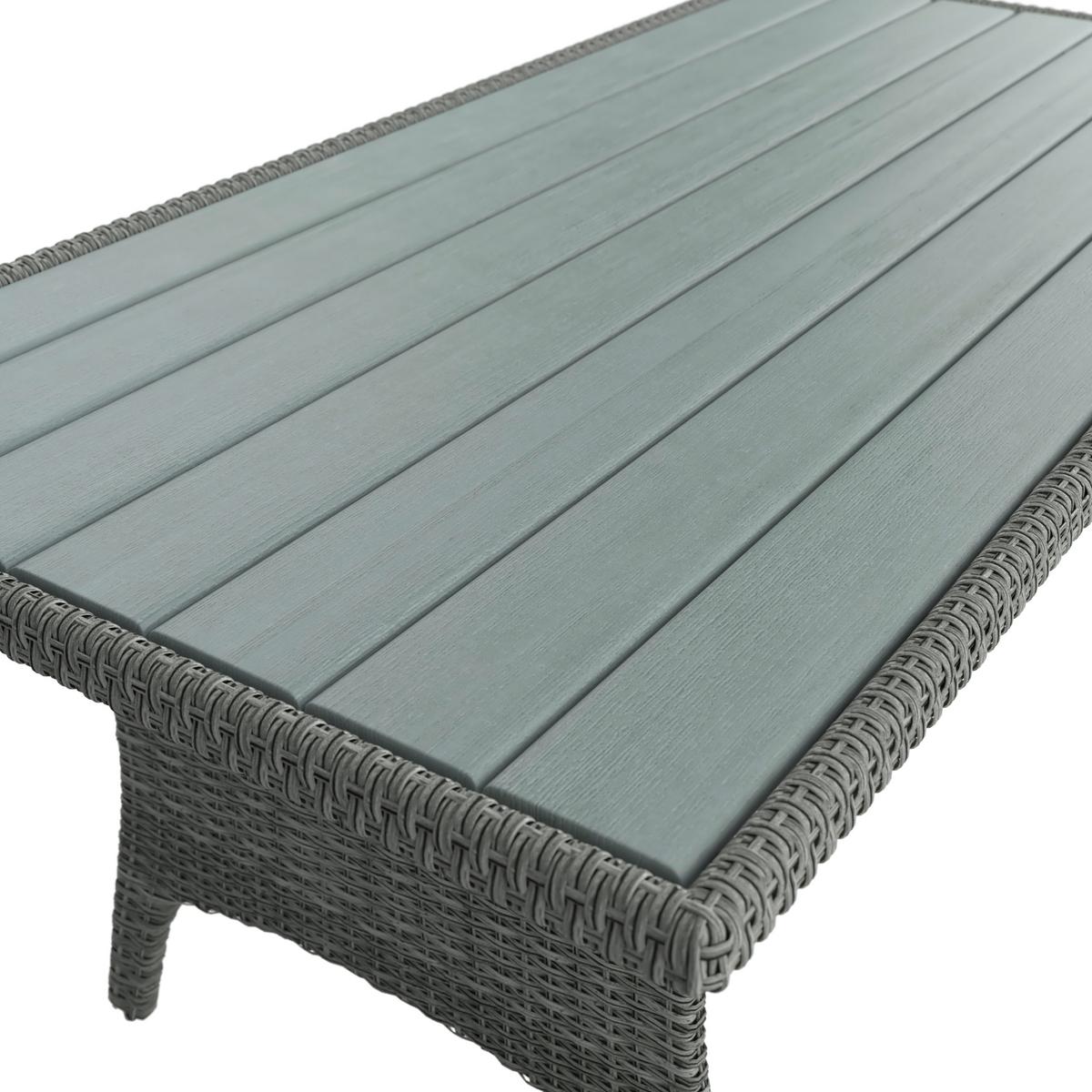 KOMPLET STOŁOWY NA TARAS BILBAO - szary, Modern, tworzywo sztuczne/metal (78kg) - Ambia Garden