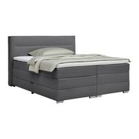 Boxspringbett Papilon Anthrazit ca. 180x200cm - Anthrazit/Zinkfarben, KONVENTIONELL, Holz/Holzwerkstoff (180/200cm) - Premium Living