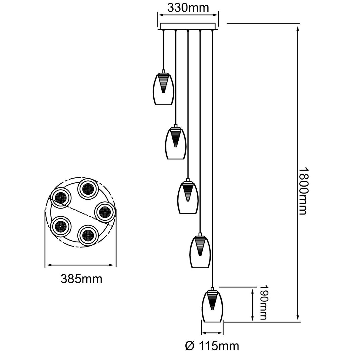 LED-Hängeleuchte Metropolis in Chromfarben max. 5 Watt - Chromfarben, Design, Glas/Metall (33/180cm) - Brilliant
