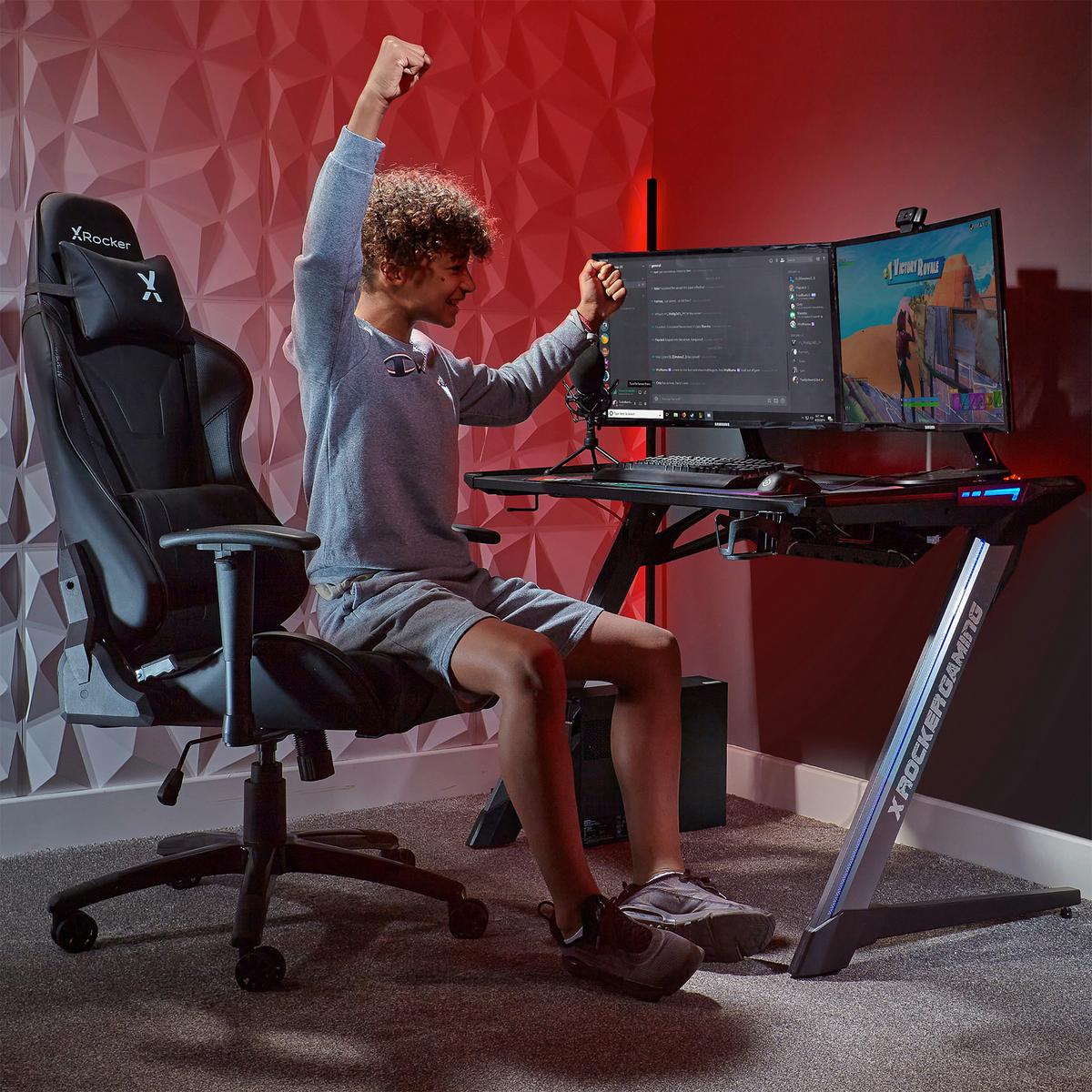 Gamingsessel Agility ca. 59,9x122x66cm Schwarz - Schwarz, MODERN, Kunststoff/Textil (59,9/122/66cm) - X Rocker