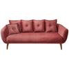 3-Sitzer-Sofa Baggio Koralle Velours - Koralle/Buchefarben, MODERN, Holz/Textil (236/94/103cm) - Livetastic
